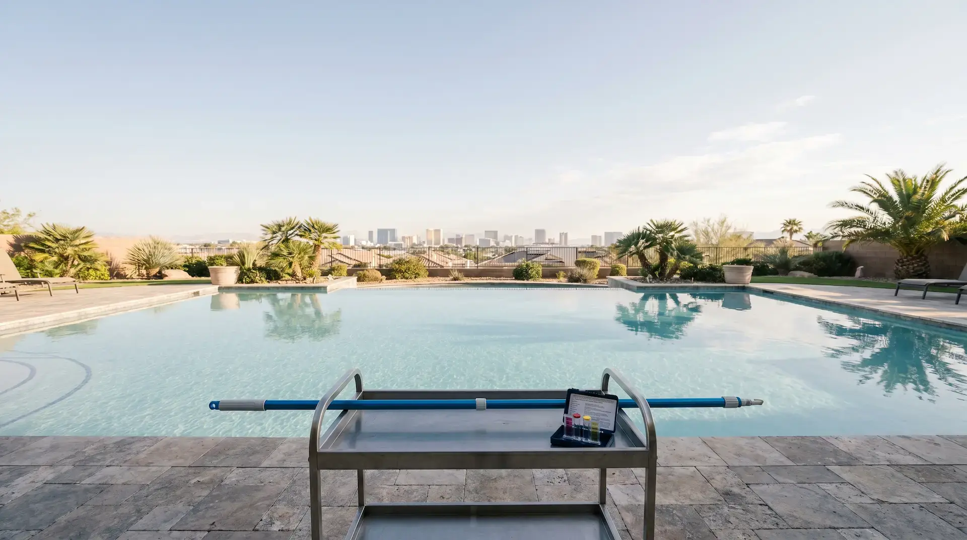 Backyard swimming pool at a All In Pools project